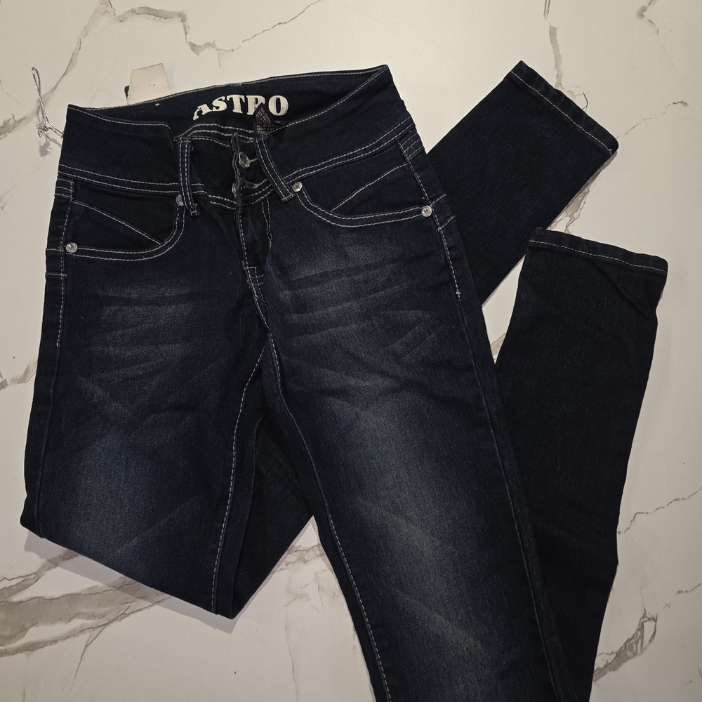ASTPO Women's Dark Wash Skinny Jeans